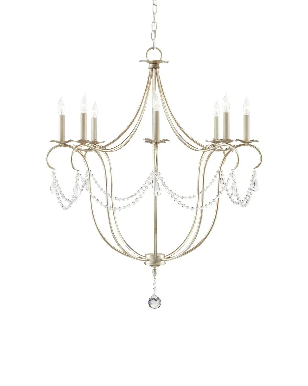 Crystal Lights Large Gold & Silver Chandelier For living room - Arialamps