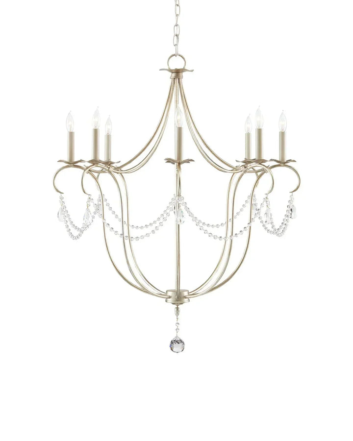 Crystal Lights Large Gold & Silver Chandelier For living room - Arialamps