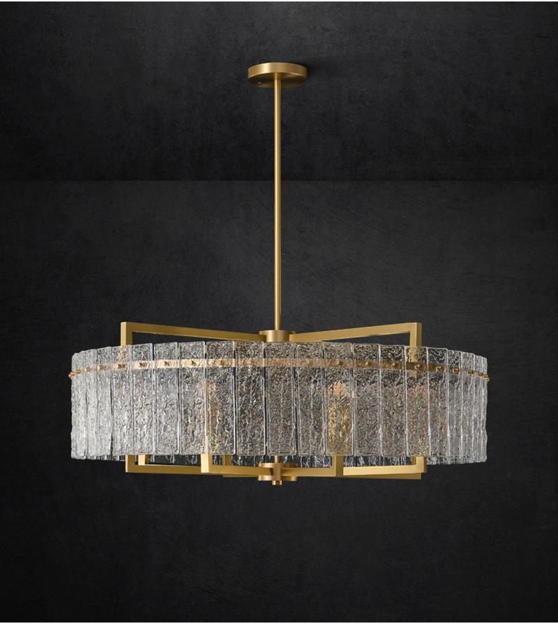 Classic Moire Crystal Round Chandelier