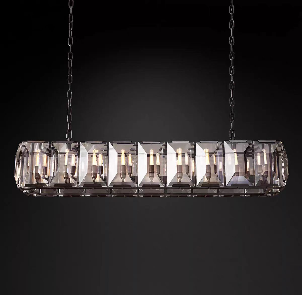 Harlew Multi Crystal Rectangular Chandelier