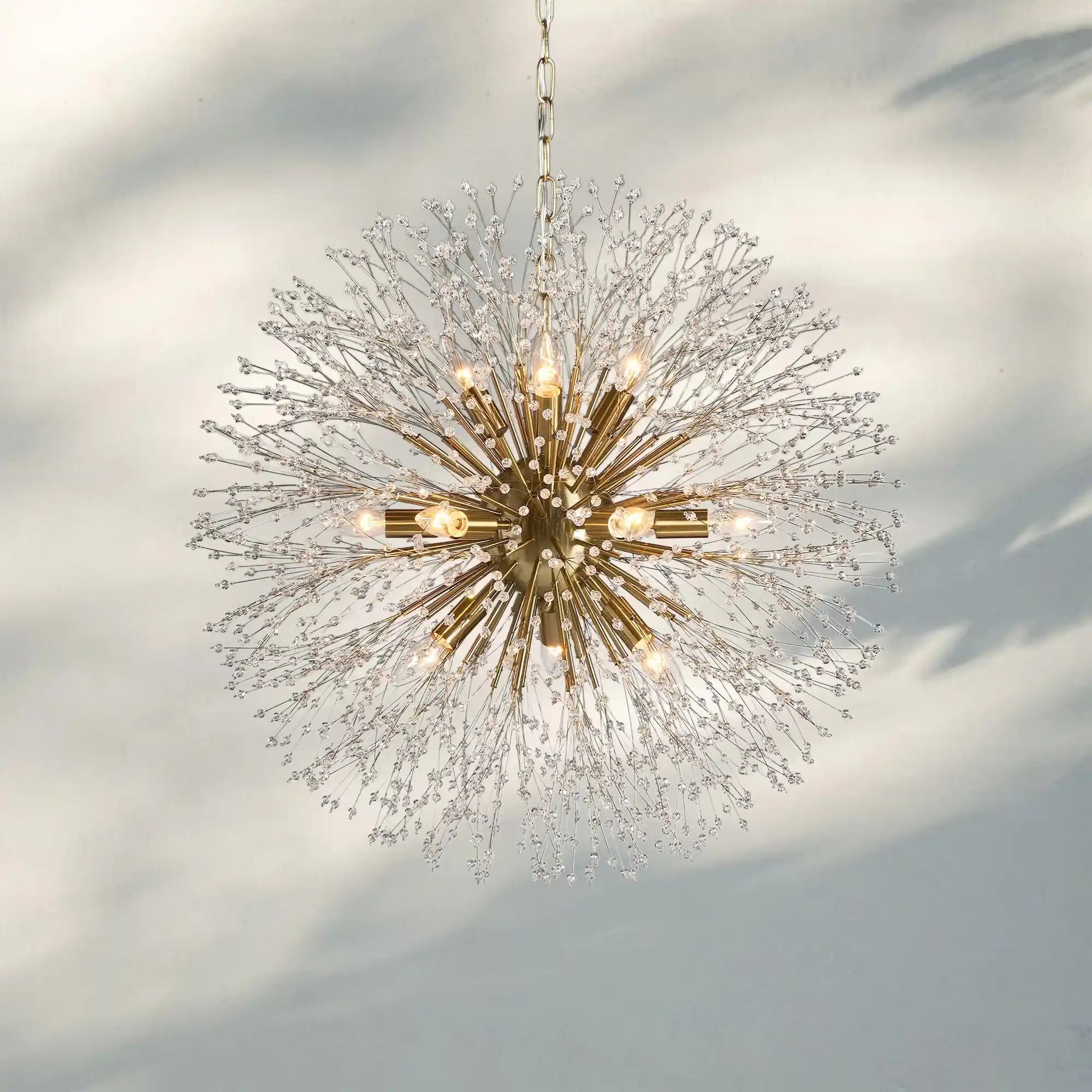 Dandelion Round Chandelier 22''30''43''-Lighting-BRASS-30"-Arialamps