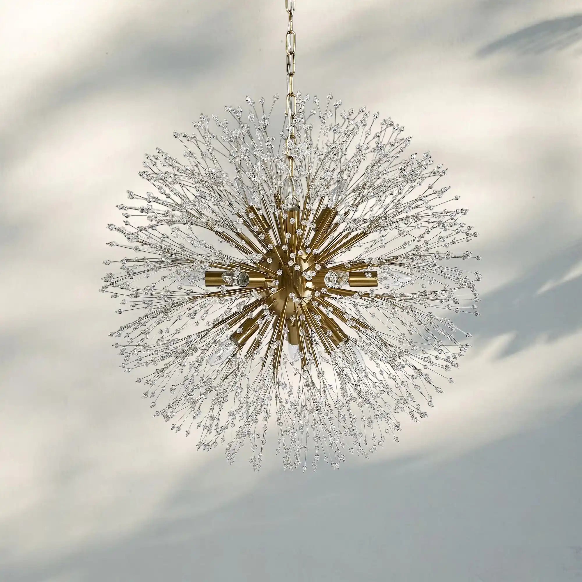 Dandelion Round Chandelier 22''30''43''-Lighting-BRASS-43"-Arialamps