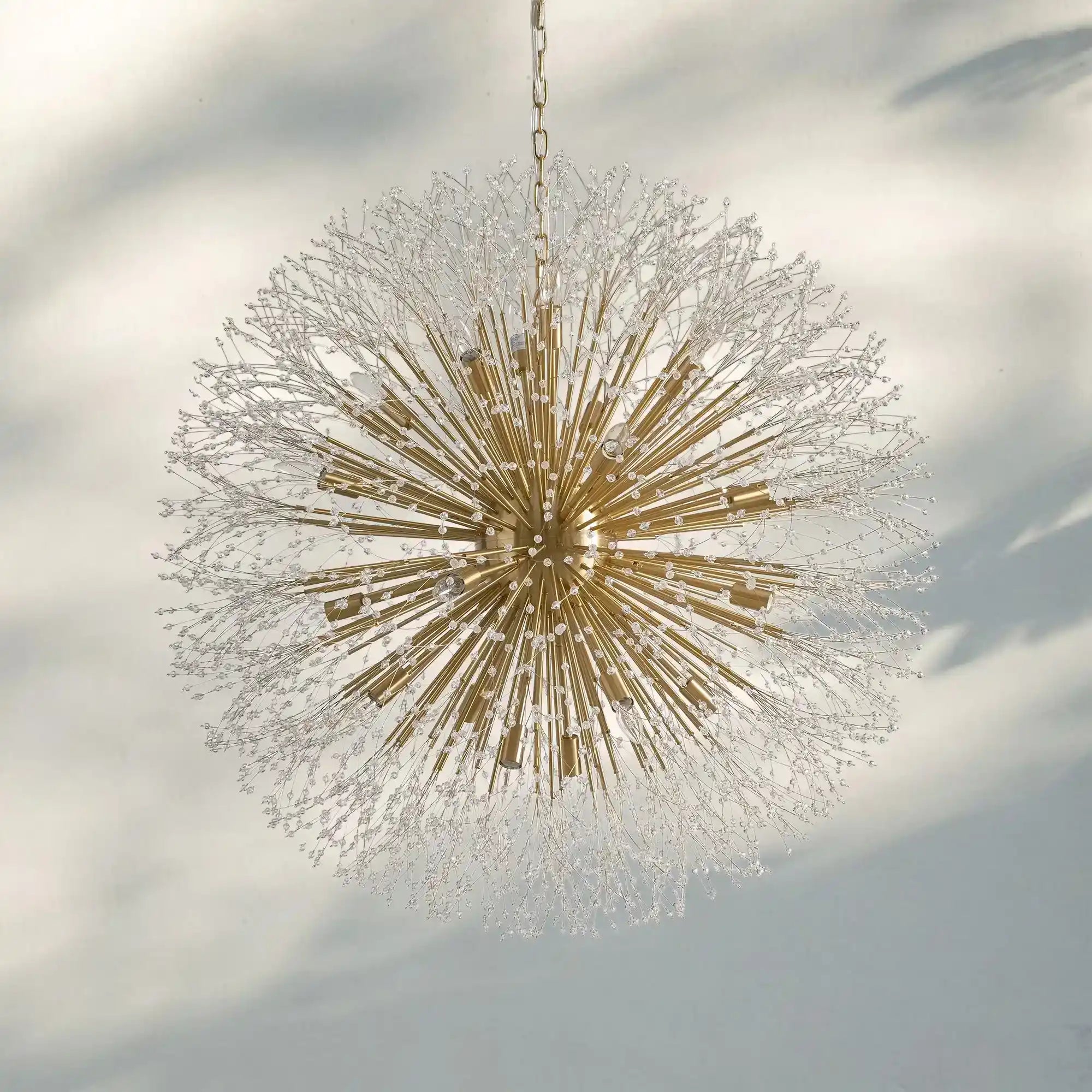 Dandelion Round Chandelier 22''30''43''-Lighting-BRASS-22"-Arialamps