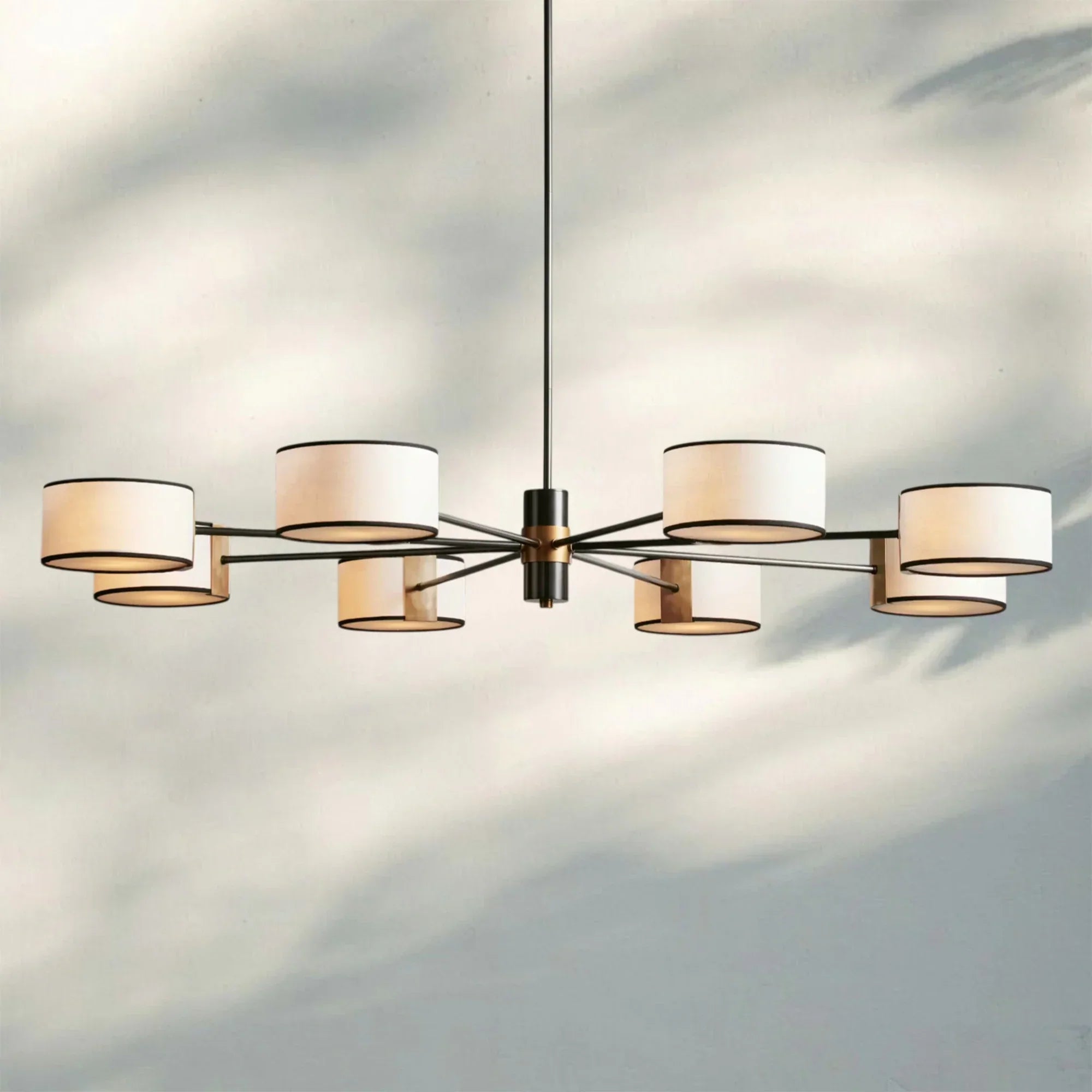 Daphne Round Chandelier 48''60''-Lighting-60"-BLACK & WHITE-Arialamps