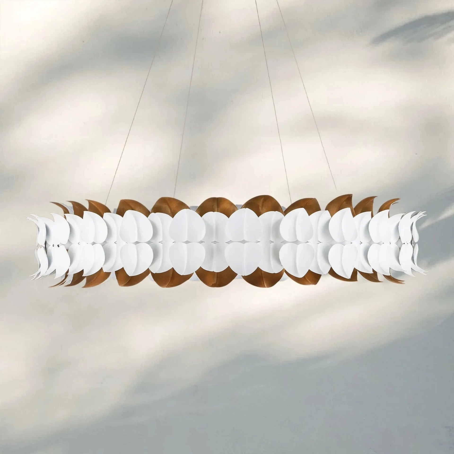 Darla Chandelier Sculpted Leaves 39" - Arialamps