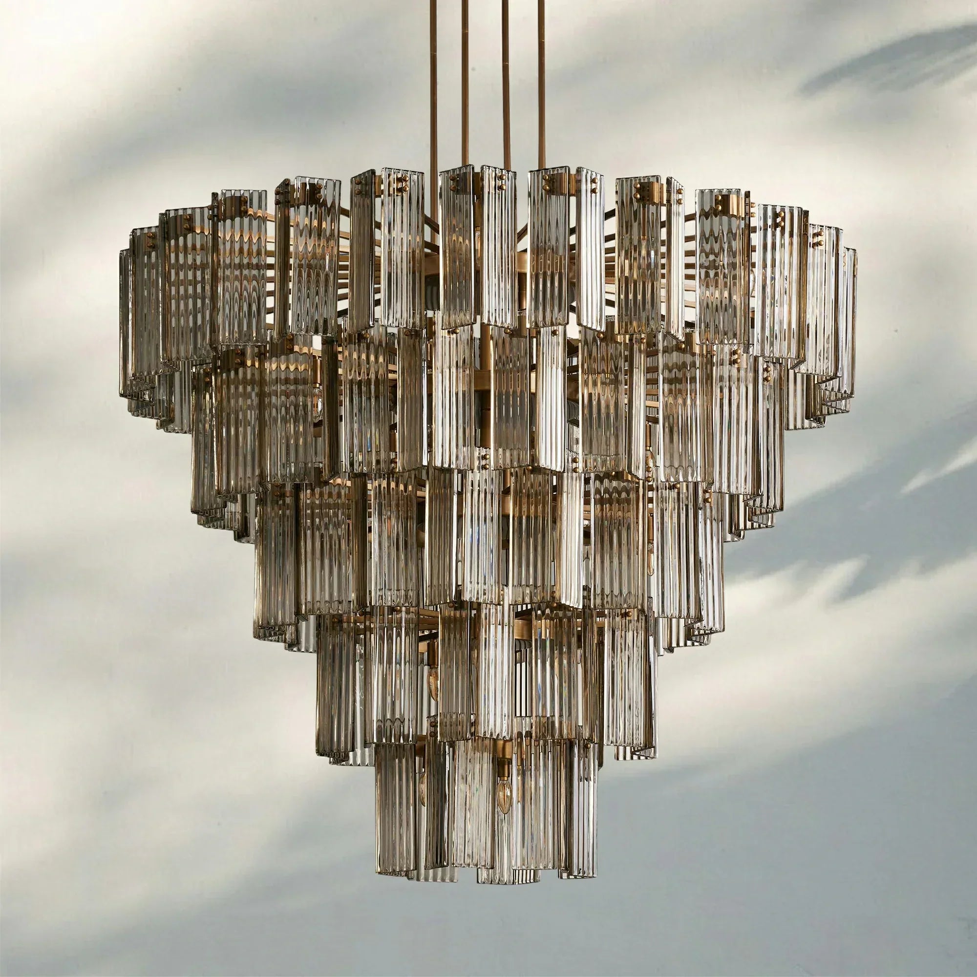 Delsia Round Chandelier 38''48''60''-60‘’-Brass-Smoke