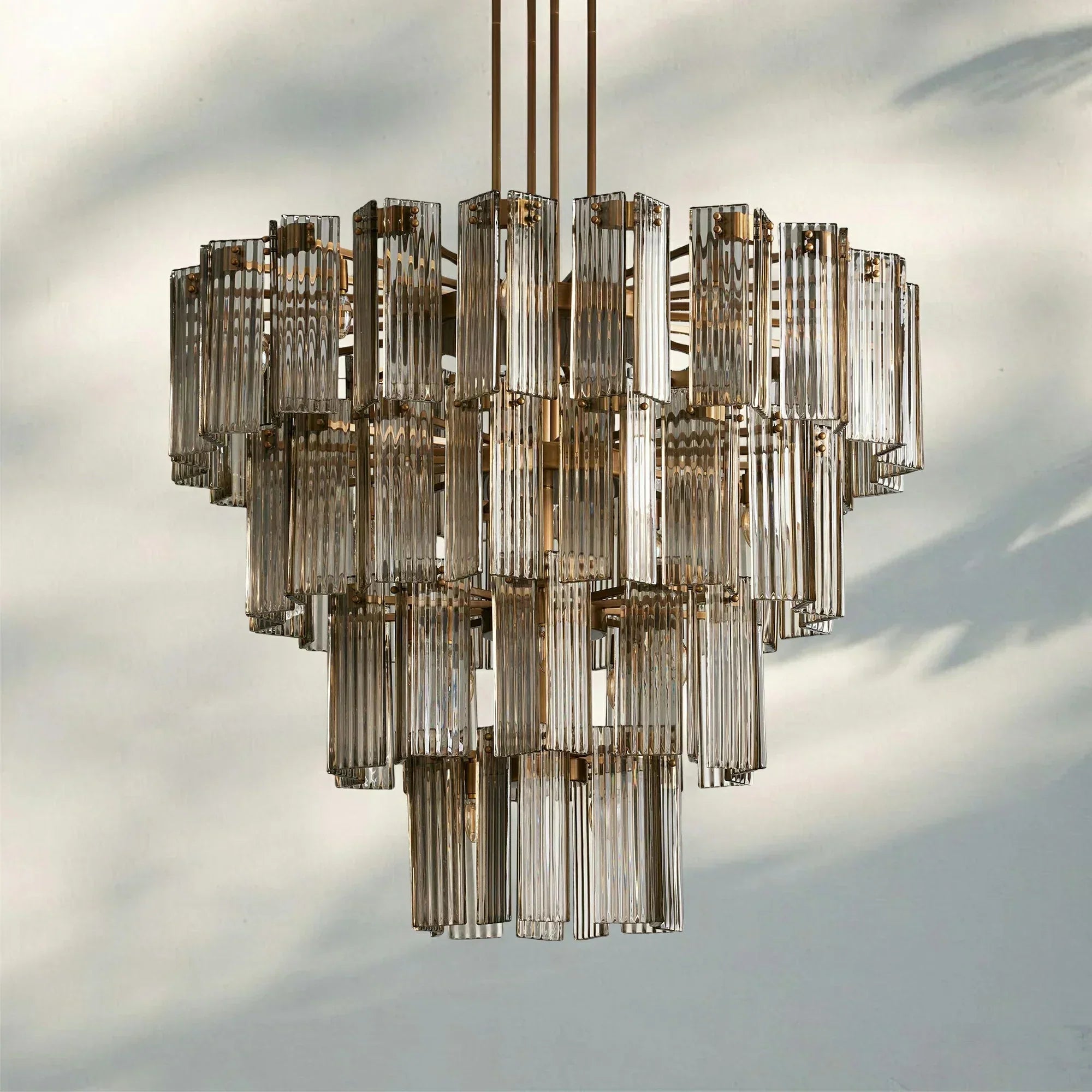 Delsia Round Chandelier 38''48''60''-48‘’-Brass-Smoke