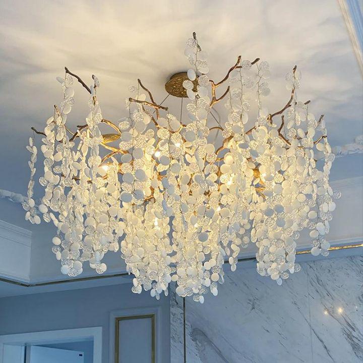 Donna Modern Round Branch Chandelier-chandeliers for dining room,chandeliers for stairways,chandeliers for foyer,chandeliers for bedrooms,chandeliers for kitchen,chandeliers for living room-Milk White-Arialamps
