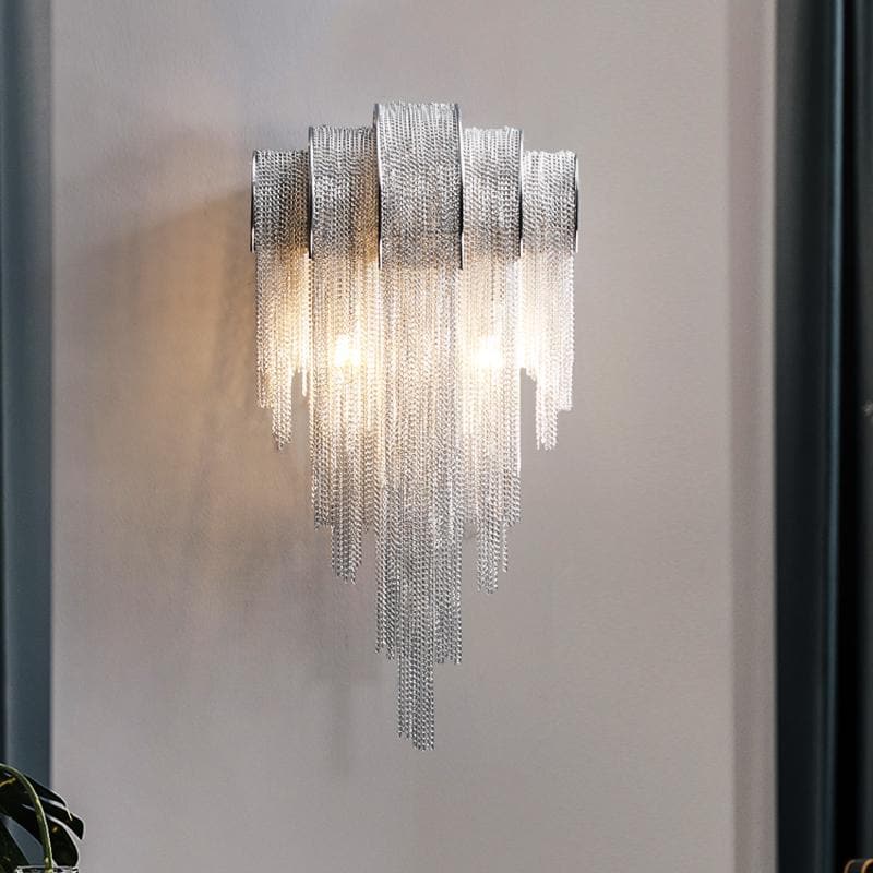 Alisa Luxury Plated Aluminum Chain Tassel Wall Lamp