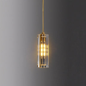 Golden Rectangular Crystal  Pendant Lighting