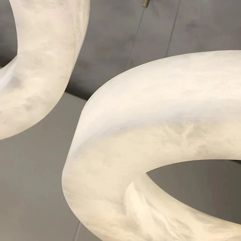 Emerald Real Alabaster Ring Chandelier, Modern Circular Chandelier Chandelier Kevin Studio Inc