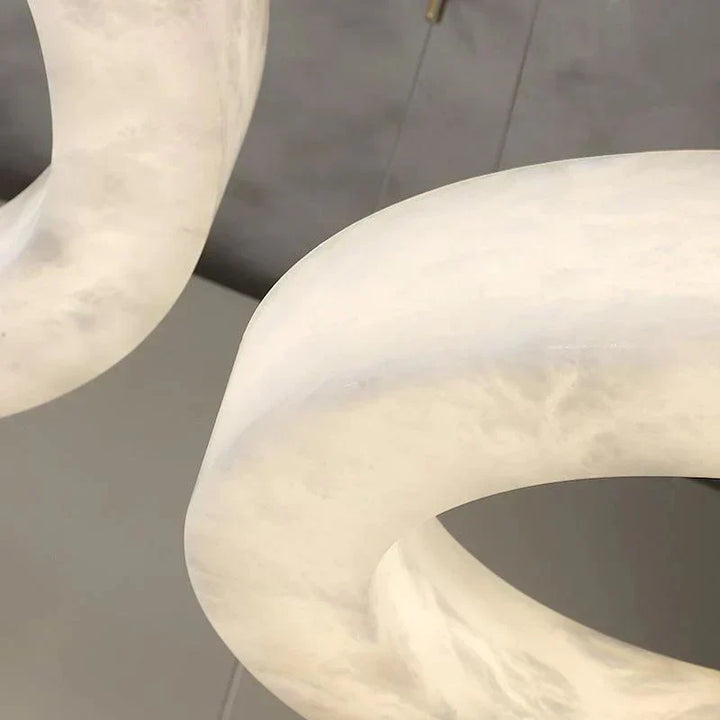 Emerald Real Alabaster Ring Chandelier, Modern Circular Chandelier Chandelier Kevin Studio Inc