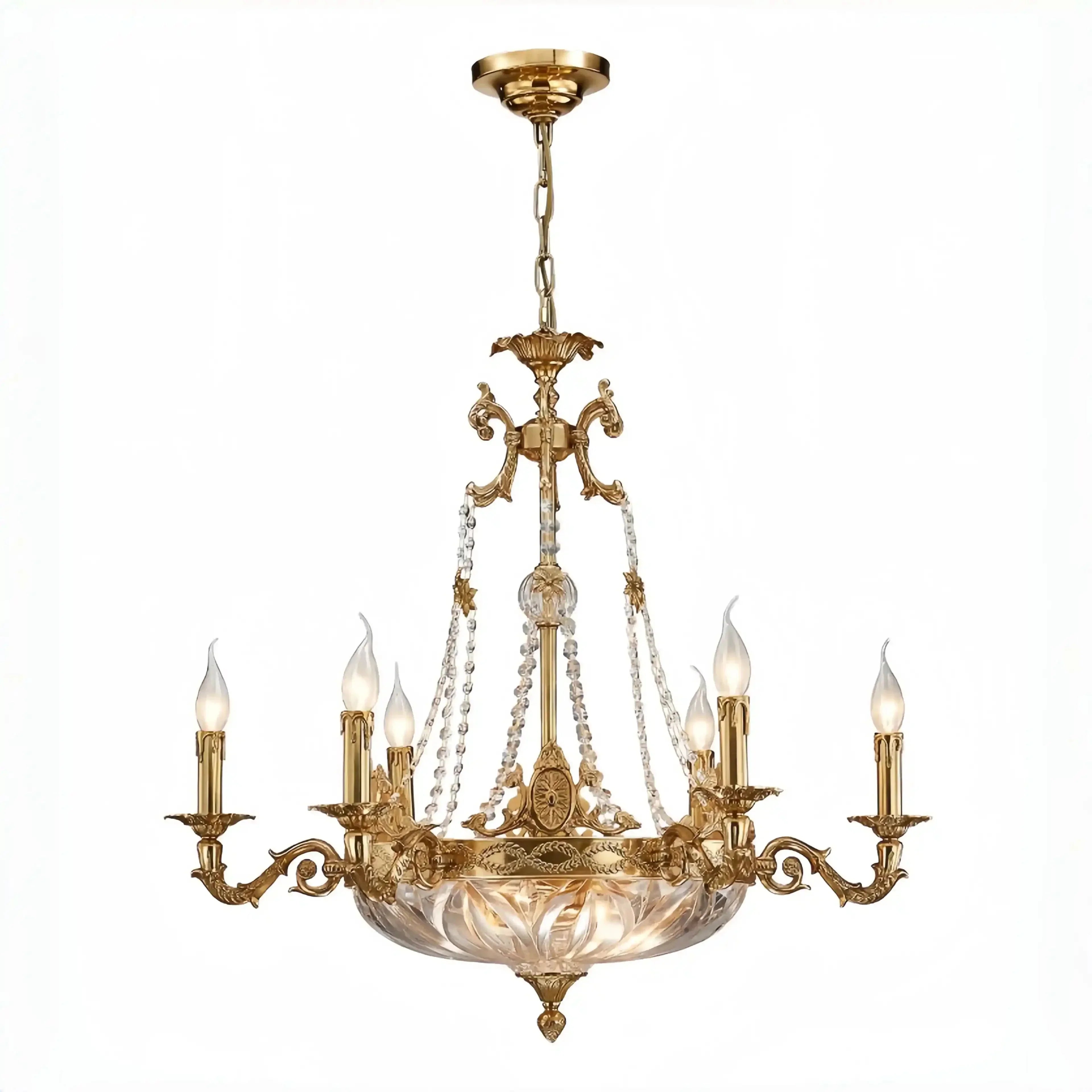 European Style Luxury Crystal Pendant Candle Chandelier for Living Room/Foyer/Entrys/Hallwayr - Arialamps