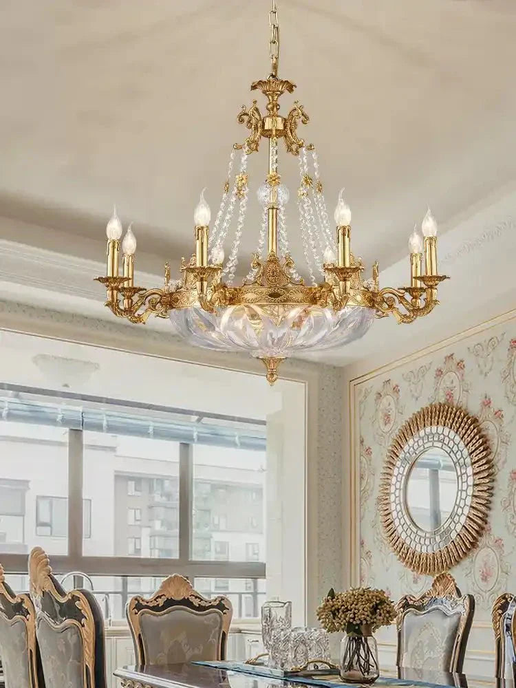 European Style Luxury Crystal Pendant Candle Chandelier for Living Room/Foyer/Entrys/Hallwayr - Arialamps
