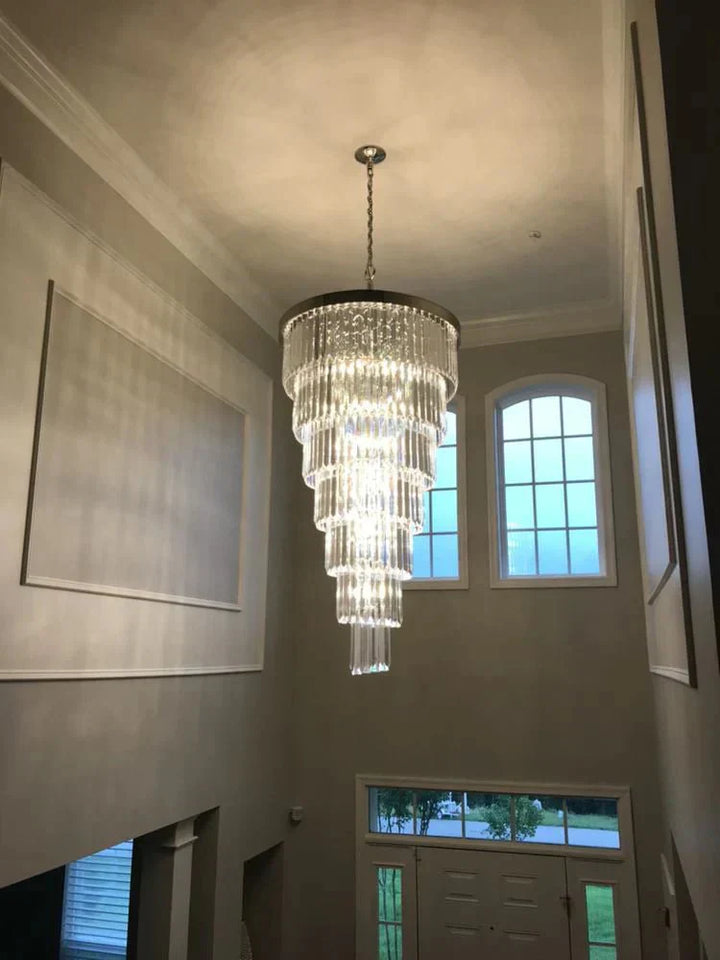 Extra Large 7 - Tier Luxury Crystal Chandelier in Black/Coffee/Gold/Chrome Finish Color - Arialamps
