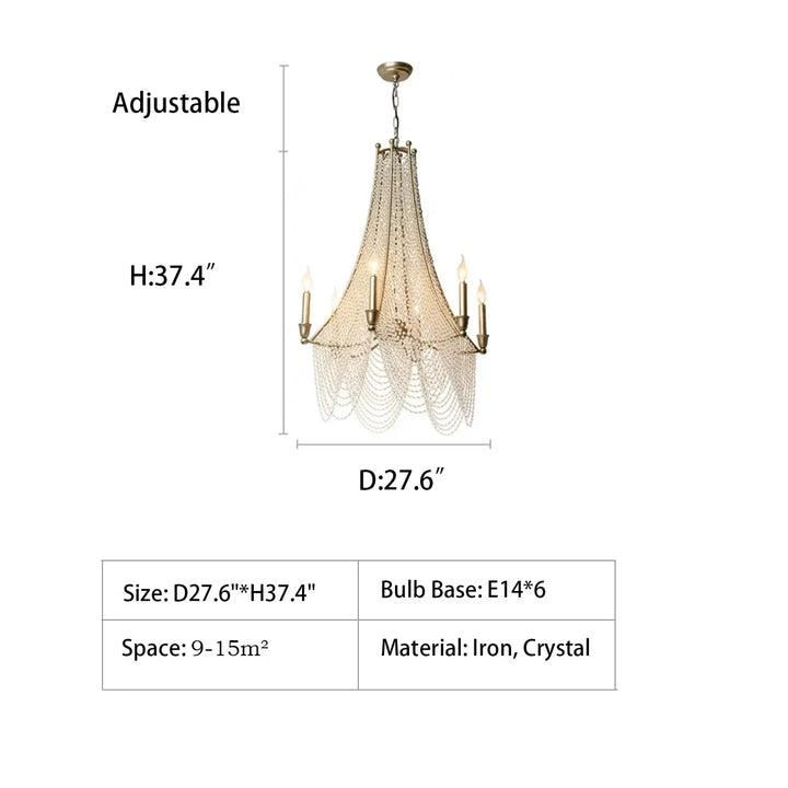 Extra Large European Crystal Beaded Chandelier Candle Light for Stairs / Duplex / Villa - Arialamps