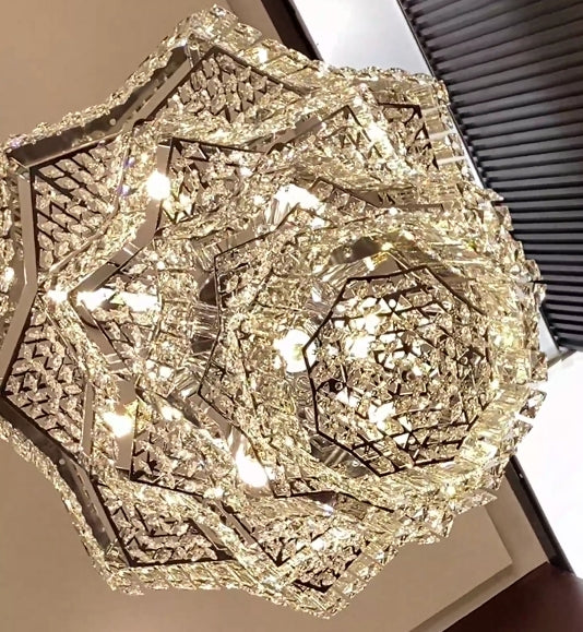Extra Large Plaza Hall Multi-Tier Crystal Chandelier Foyer Living Room