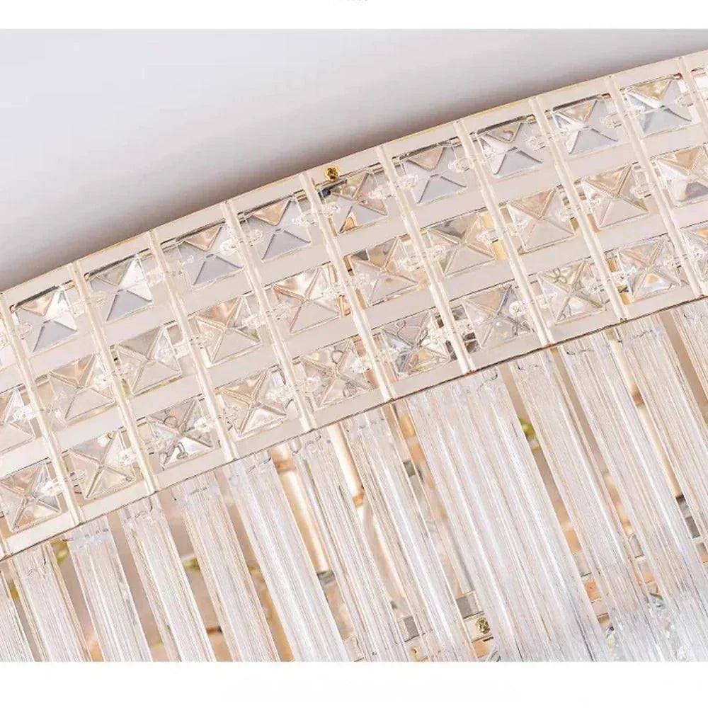 Extra Large Three Layers Round Luxury Flush Mounted Crystal Chandelier for Living Room - Arialamps