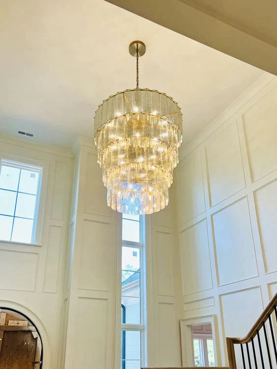 Aria Modern Light Luxury 3/4-layer Round Glass Chandelier