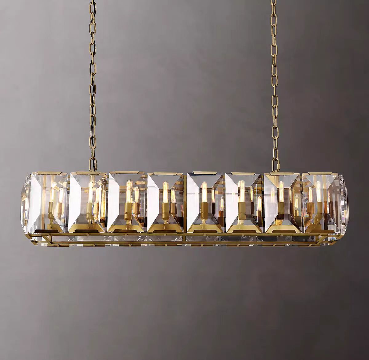 Harlew Multi Crystal Rectangular Chandelier