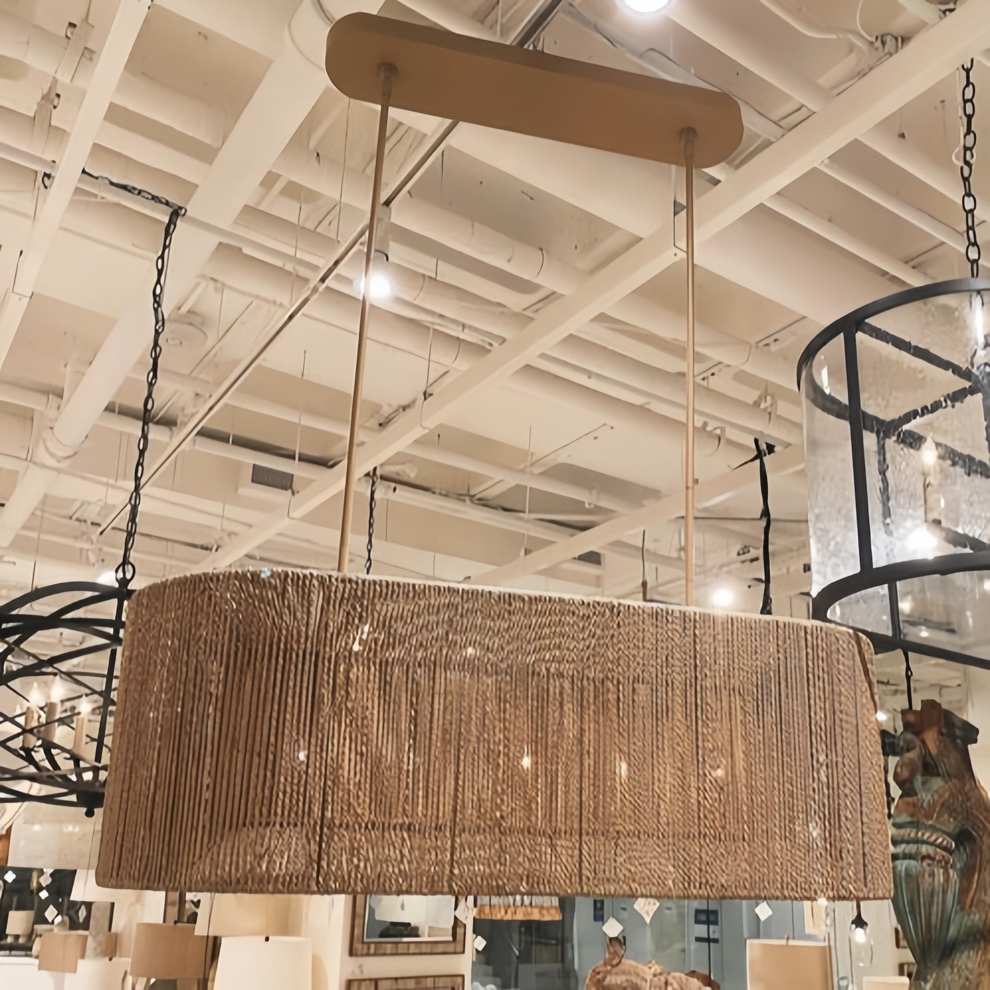 Farrington Abaca Linear Chandelier 42" - Arialamps