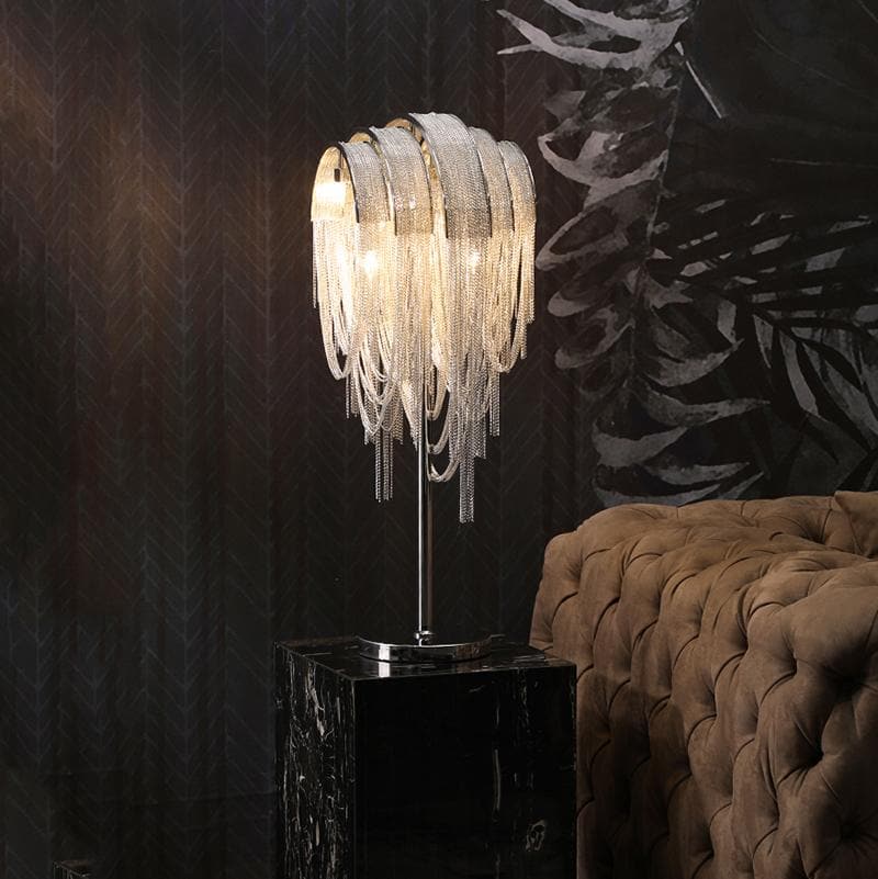 Alisa Luxury Hardware Aluminum Chain Tassel Table Lamp