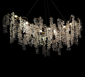 Snowflake Crystal Brass Branch Chandelier