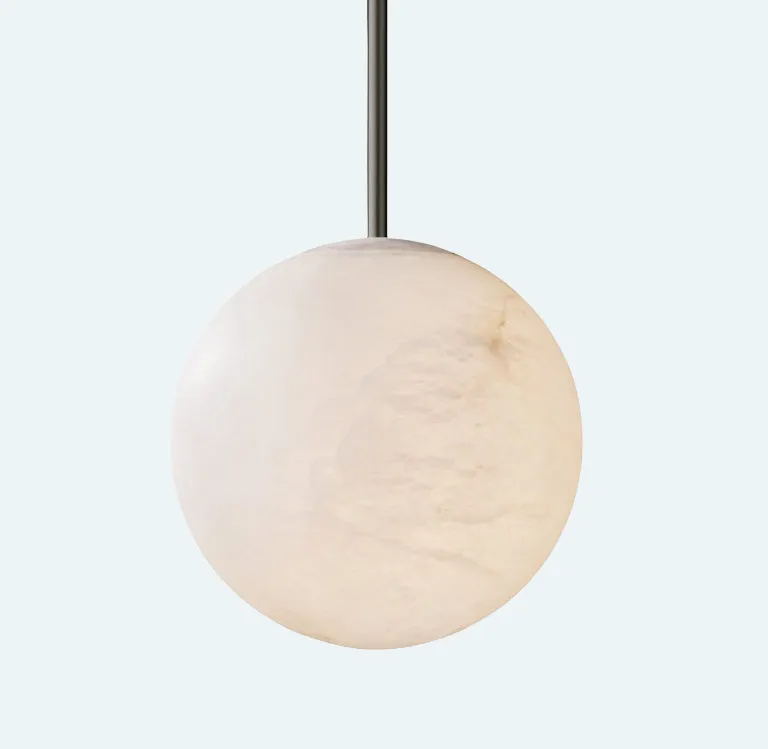 Alabaster Ball Modern Pendant Light