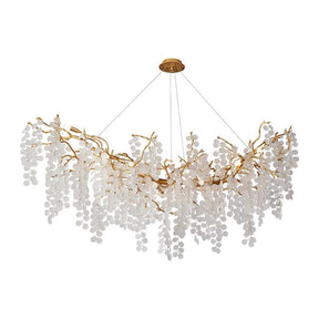 Snowflake Crystal Brass Branch Chandelier