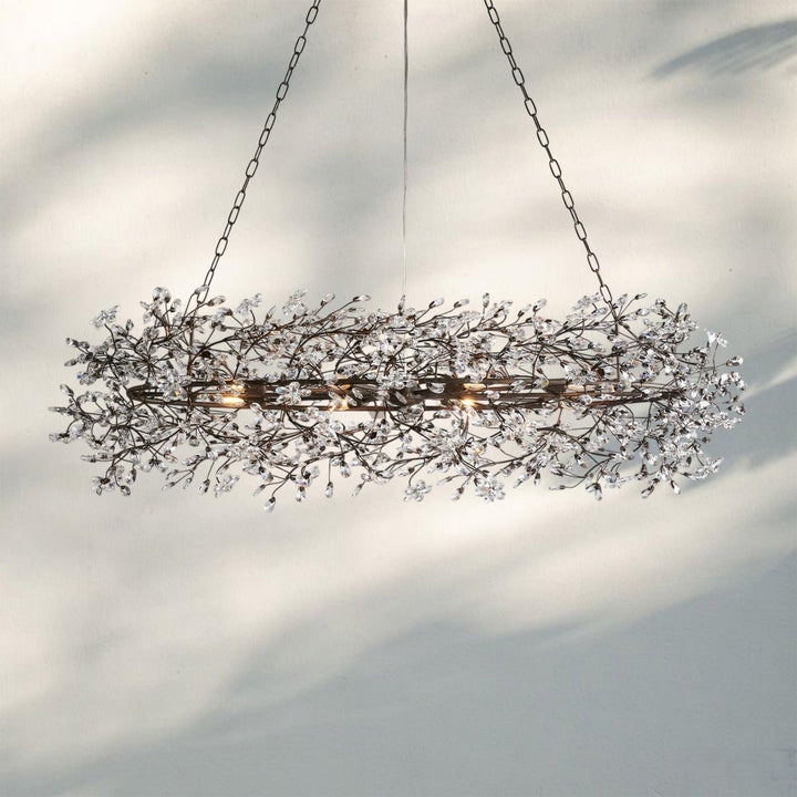 Fiore Oval Chandelier 62'' 74''-74"-Bronze-