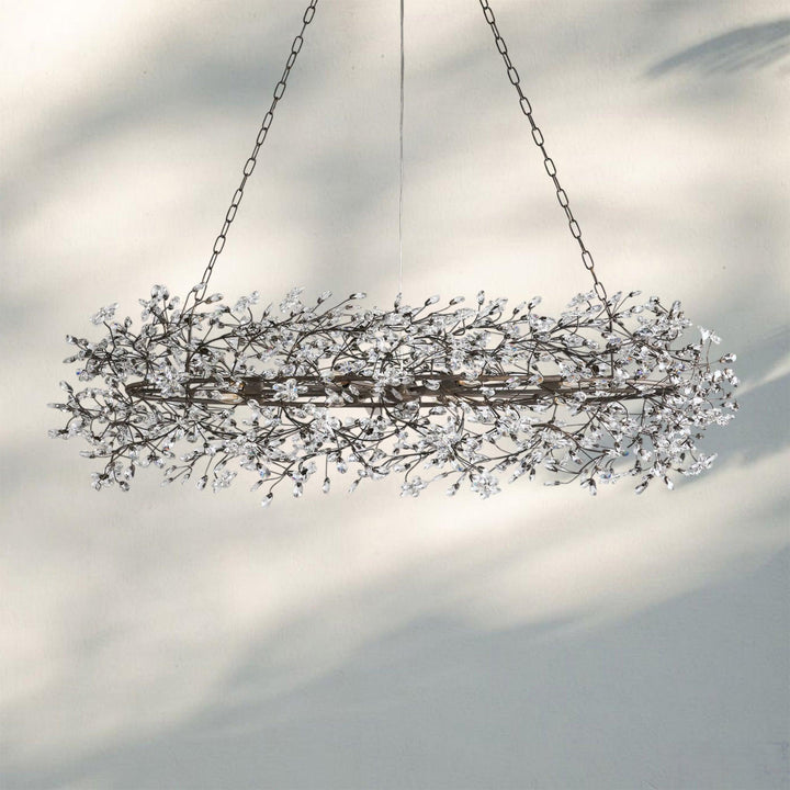 Fiore Oval Chandelier 62'' 74''-62"-Bronze-