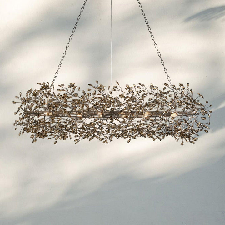 Fiore Oval Chandelier 62'' 74''-62"-Bronze/Smoke-