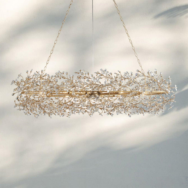 Fiore Oval Chandelier 62'' 74''-74"-Gold-