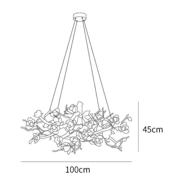 Flower Bloom Branch Brass Chandelier - Arialamps
