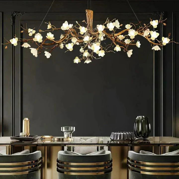 Flower Bloom Branch Brass Chandelier - Arialamps