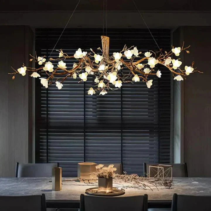 Flower Bloom Branch Brass Chandelier - Arialamps