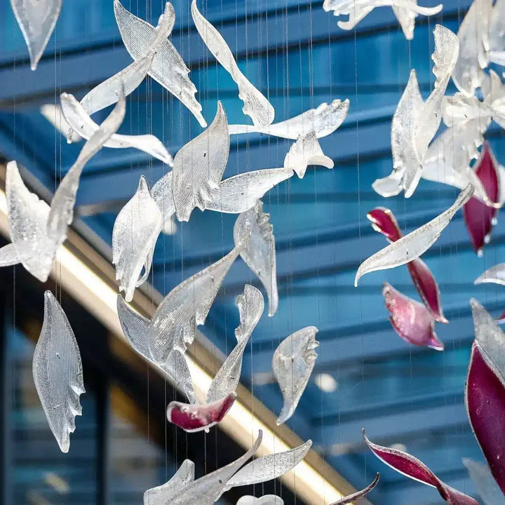 Flying Glass Feather Chandelier - Arialamps