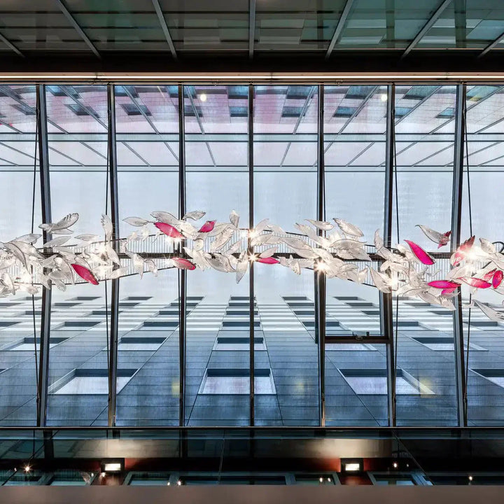 Flying Glass Feather Chandelier - Arialamps