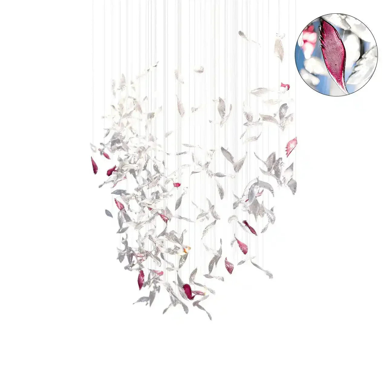Flying Glass Feather Chandelier - Arialamps