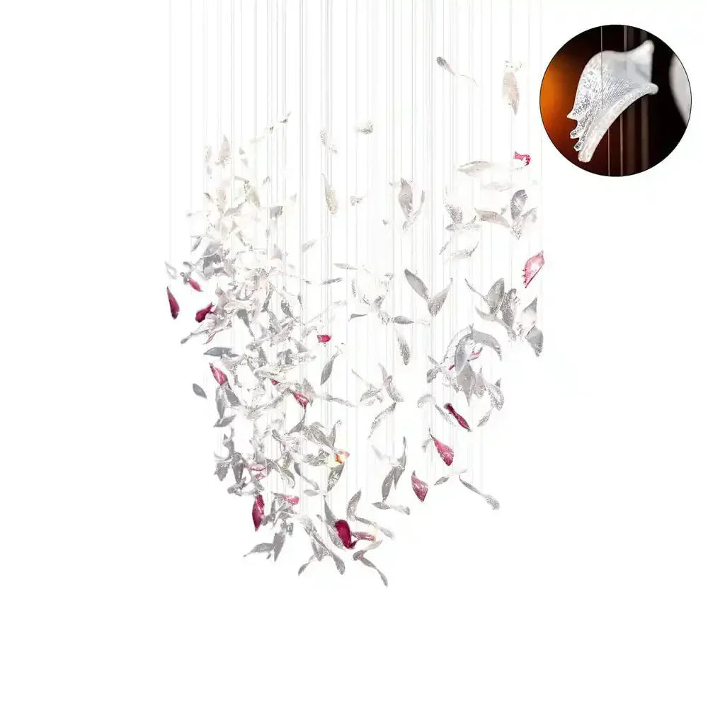 Flying Glass Feather Chandelier - Arialamps
