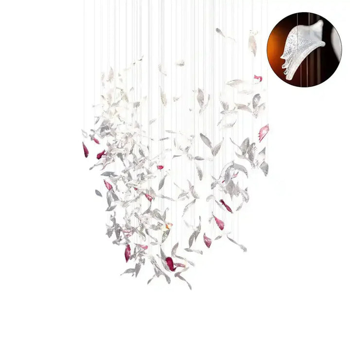 Flying Glass Feather Chandelier - Arialamps