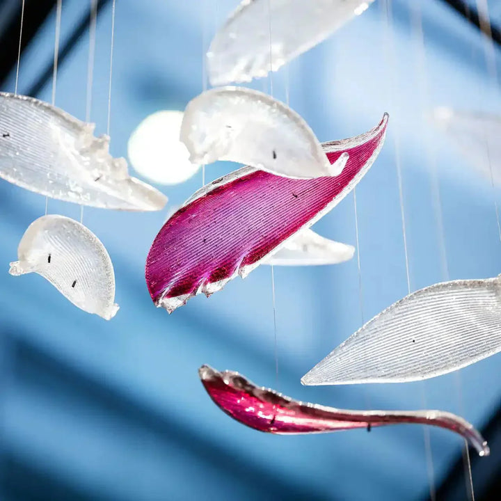 Flying Glass Feather Chandelier - Arialamps