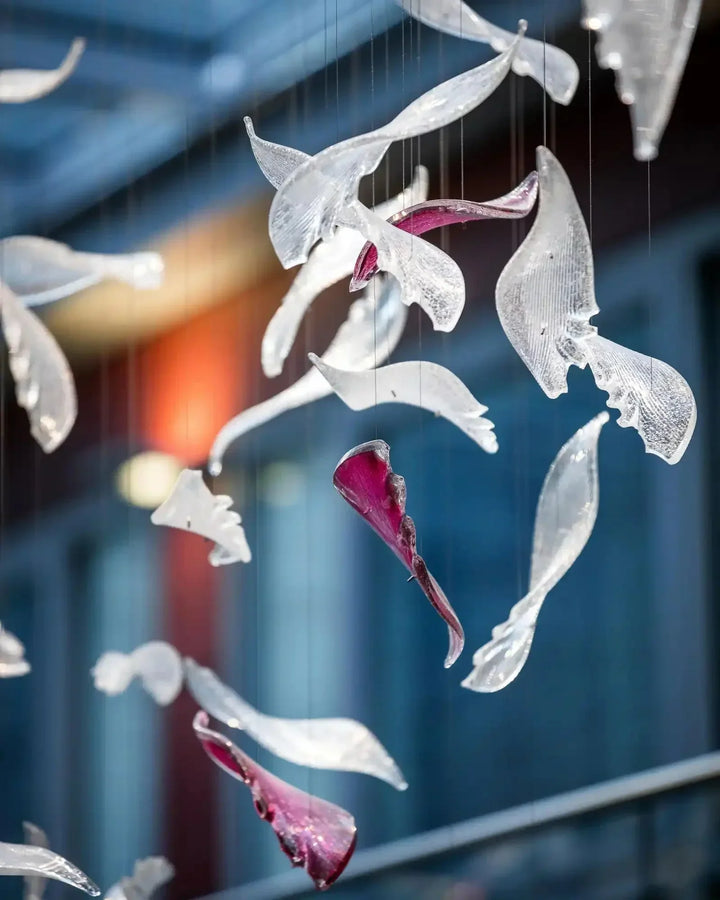 Flying Glass Feather Chandelier - Arialamps