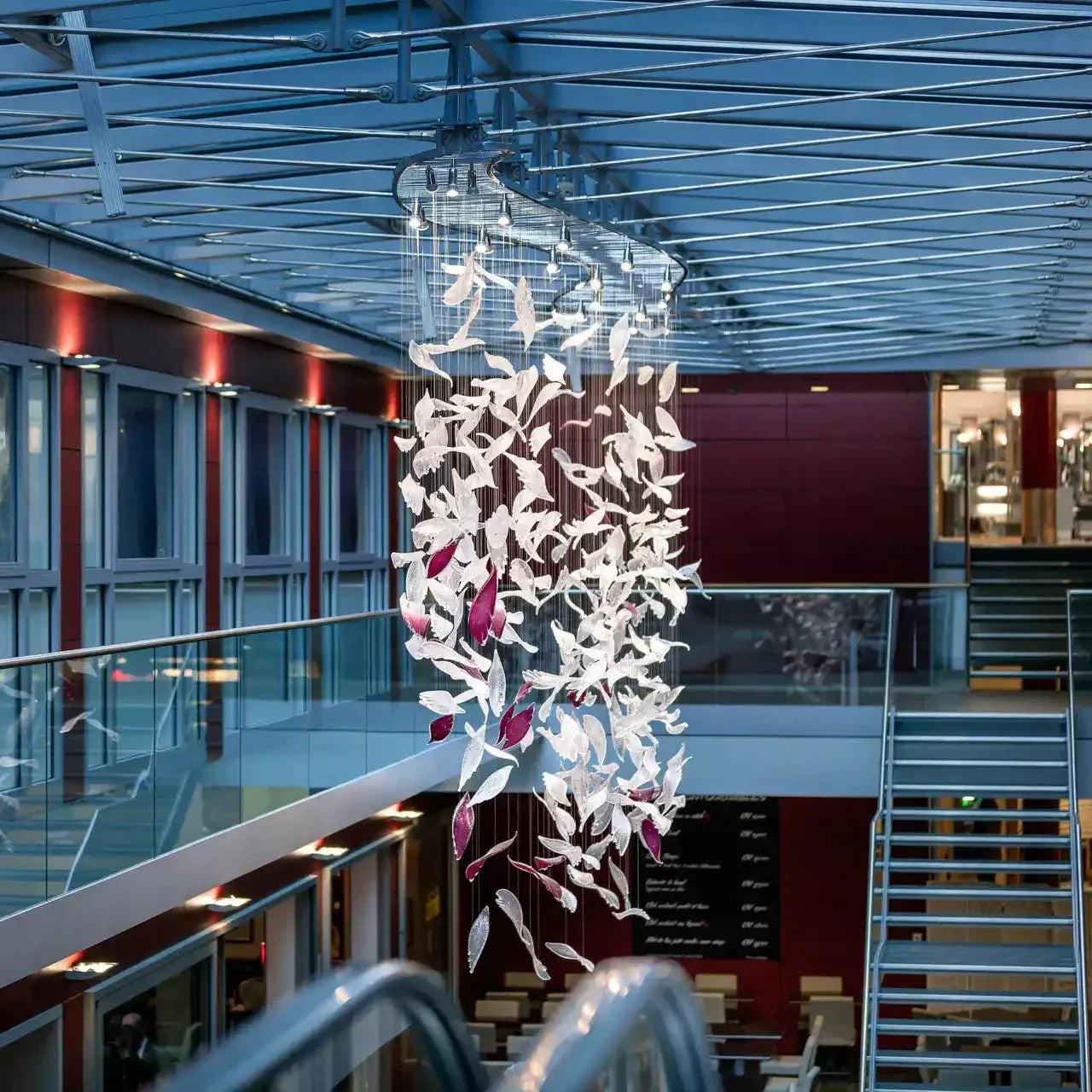 Flying Glass Feather Chandelier - Arialamps