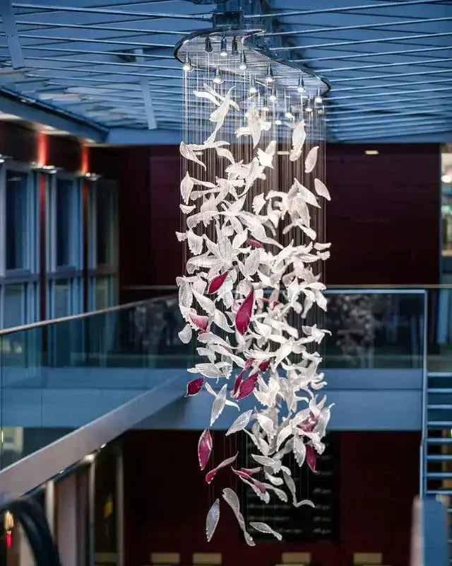 Flying Glass Feather Chandelier - Arialamps