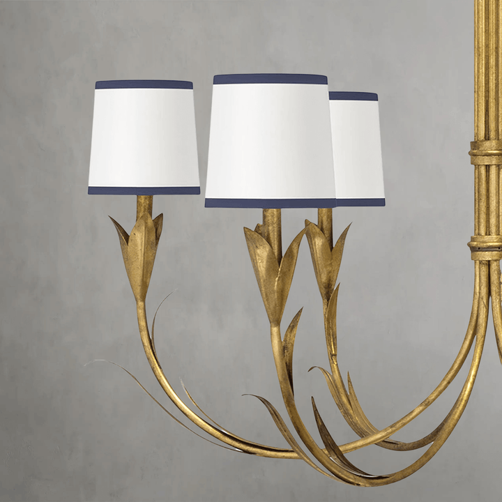 Fontara Dark Blue Reed Chandelier(Antique Gold Leaf) - Arialamps