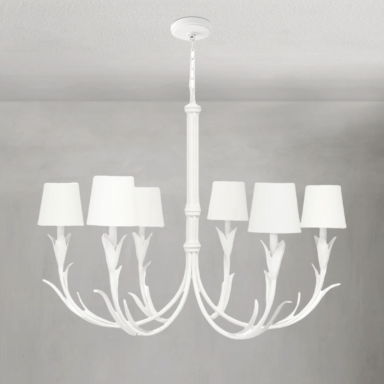 Fontara White Reed Chandelier - Arialamps