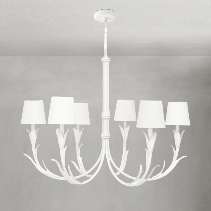 Fontara White Reed Chandelier - Arialamps