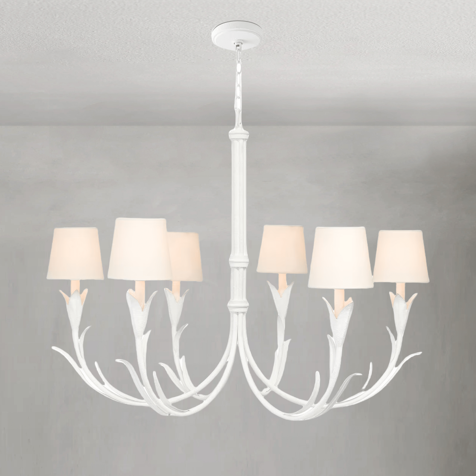 Fontara White Reed Chandelier - Arialamps