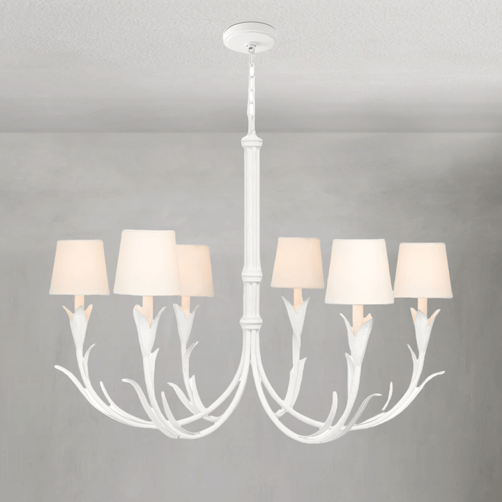 Fontara White Reed Chandelier - Arialamps
